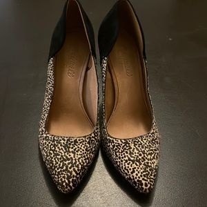 Madewell leather, suede and leopard print pumps size 7.